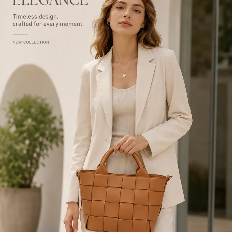 E1072 Weaving meduim satchel tote bag