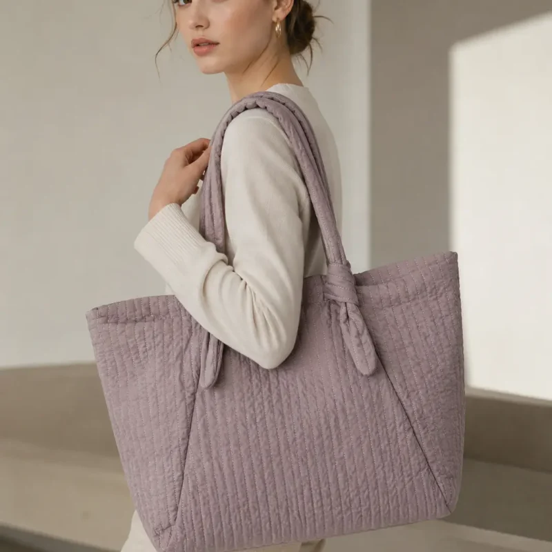 E1069 Nylon Large hobo handle shopper bag