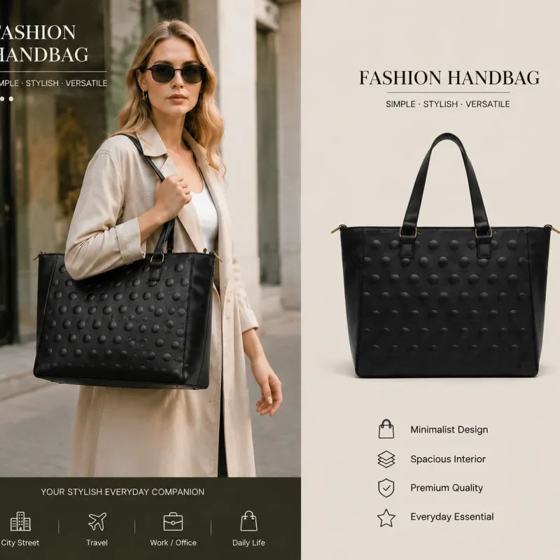 E1085 Engraved dot handbag tote hobo bag