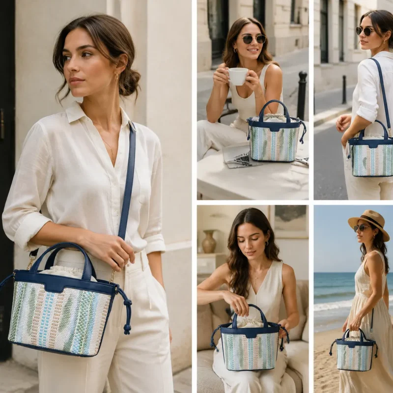 E1093 CANVAS DRAWSTRING BUCKET BAG