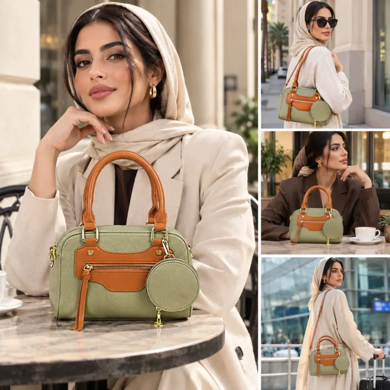 E1113 Handbags and Purses Women - Small PU Top Handle Purse Shoulder Bag Satchel Bags